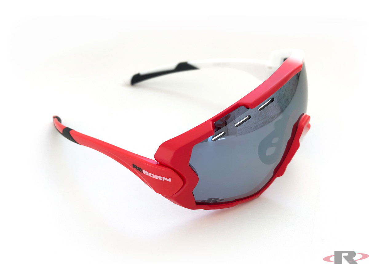 X-PRO Cycle red/white / polarized silvermirror